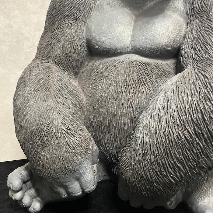 置物 動物 お座り特大黒ゴリラ 高さ76cm おしゃれ 大きい 玄関
