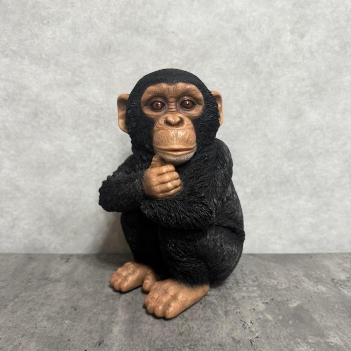 置物 動物 腕を組んで座る チンパンジー 中 高さ28cm おしゃれ 大きい