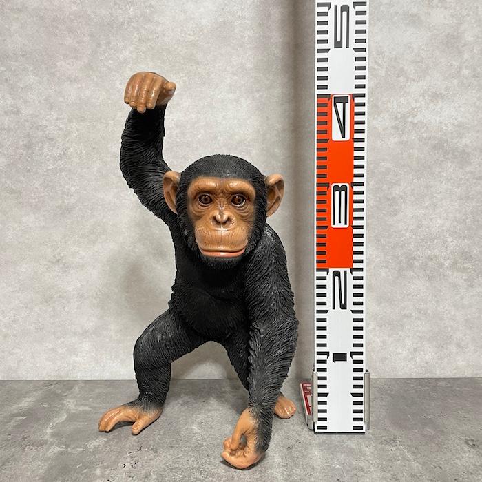 置物 動物 手を上げるチンパンジー 高さ43cm おしゃれ 大きい 玄関