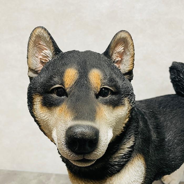 犬 置物 大型 動物 立っている黒柴犬 特大 高さ41.5cm woobia おしゃれ