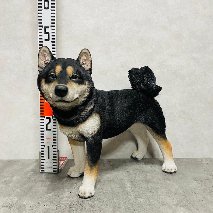 犬 置物 大型 動物 立っている黒柴犬 特大 高さ41.5cm woobia おしゃれ