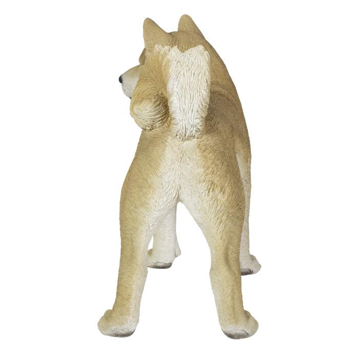 犬 置物 大型 動物 左向きに立つ柴犬 イヌ 大 横幅49cm woobia