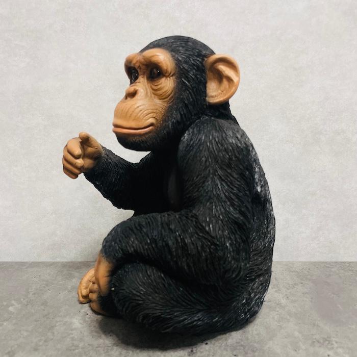 置物 動物 チンパンジー 高さ28cm おしゃれ 大きい 玄関 インテリア 庭 ガーデン かわいい オブジェ 北欧 リアル 面白い | WOOBIA | 06