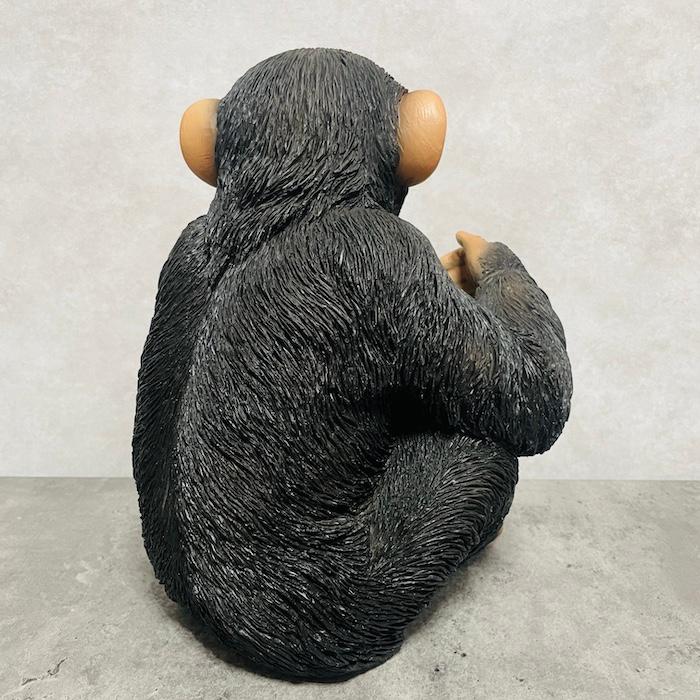 置物 動物 チンパンジー 高さ28cm おしゃれ 大きい 玄関 インテリア 庭 ガーデン かわいい オブジェ 北欧 リアル 面白い | WOOBIA | 08
