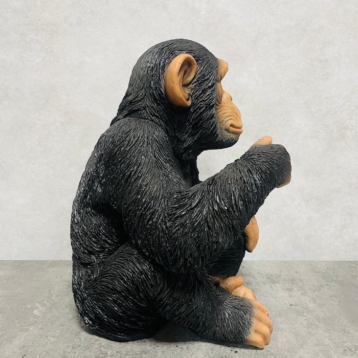 置物 動物 チンパンジー 高さ28cm おしゃれ 大きい 玄関 インテリア 庭