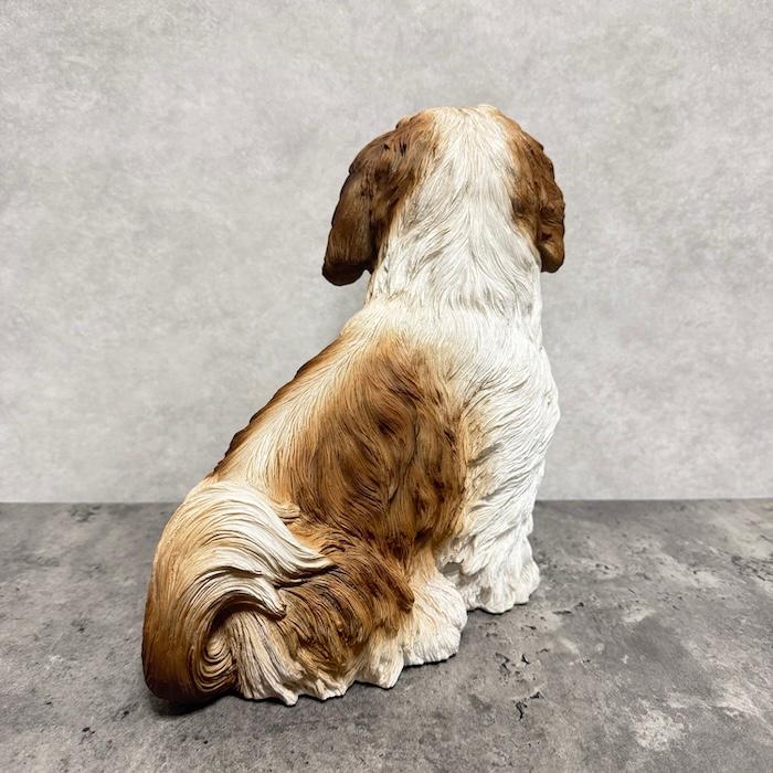 置物 犬 動物 お座りシーズー 茶白 中 高さ27cm woobia おしゃれ