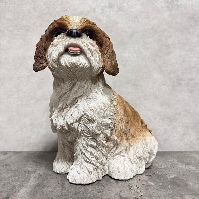 置物 犬 動物 お座りシーズー 茶白 中 高さ27cm woobia おしゃれ 大きい 玄関 インテリア ガーデン かわいい オブジェ 北欧 リアル 大型 ウービア |  | 11