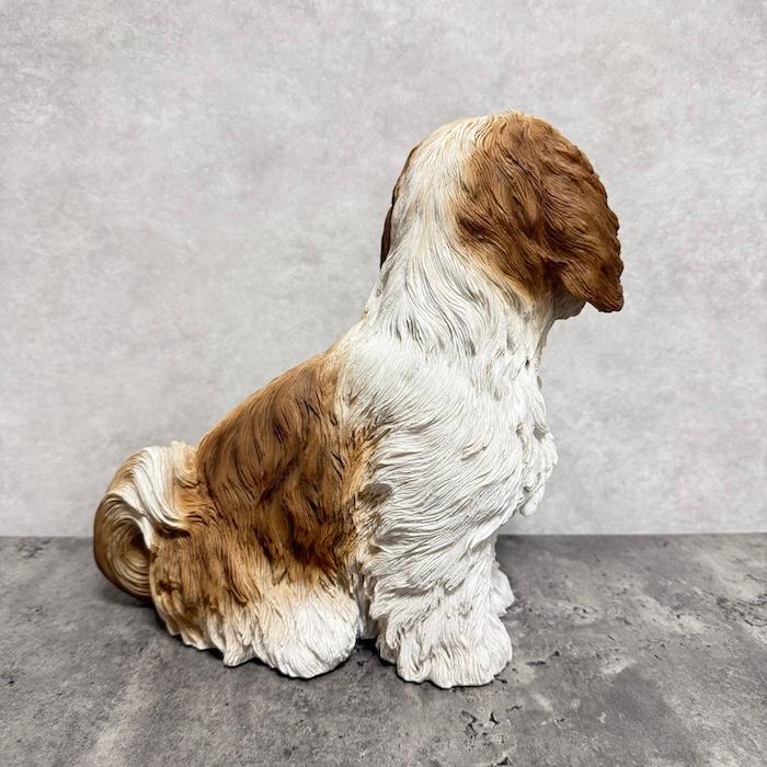 置物 犬 動物 お座りシーズー 茶白 中 高さ27cm woobia おしゃれ