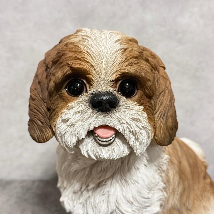 置物 犬 動物 お座りシーズー 茶白 中 高さ27cm woobia おしゃれ 大きい 玄関 インテリア ガーデン かわいい オブジェ 北欧 リアル 大型 ウービア |  | 16