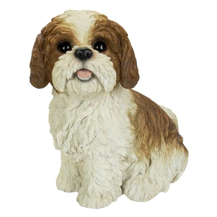 置物 犬 動物 お座りシーズー 茶白 中 高さ27cm woobia おしゃれ 大きい 玄関 インテリア ガーデン かわいい オブジェ 北欧 リアル 大型 ウービア |  | 01