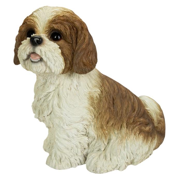 置物 犬 動物 お座りシーズー 茶白 中 高さ27cm woobia おしゃれ 大きい 玄関 インテリア ガーデン かわいい オブジェ 北欧 リアル 大型 ウービア |  | 02
