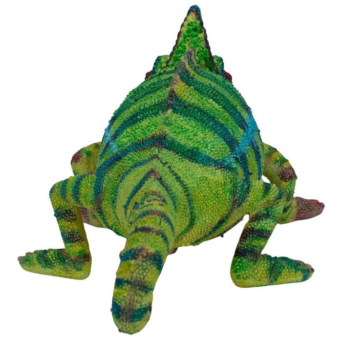 置物 カメレオン 緑縞 かわいい オブジェ 北欧 動物 横幅25cm woobia