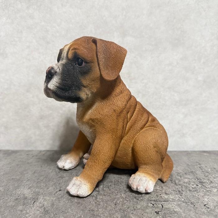 犬 置物 小さい かわいい 高さ15.9cm お座りボクサー犬 動物 玄関 インテリア オブジェ woobia ウービア |  | 04