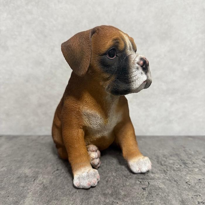 犬 置物 小さい かわいい 高さ15.9cm お座りボクサー犬 動物 玄関 インテリア オブジェ woobia ウービア |  | 08