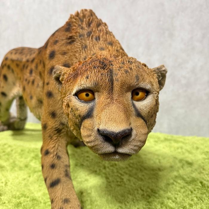チーター置物 置物 動物 歩くチーター 特大 高さ49.5cm おしゃれ 大きい 玄関