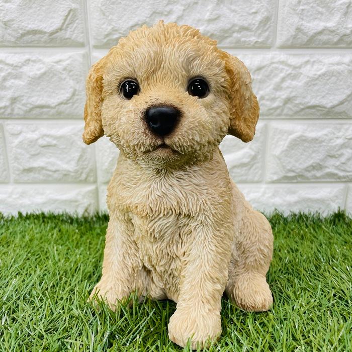 置物 犬 高さ19.8cm かわいい 動物 玄関 お座りプードル おしゃれ