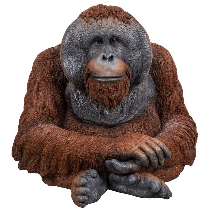 WOOBIA（ウービア） 置物 動物 お座りオランウータン 中 横幅47.5cm