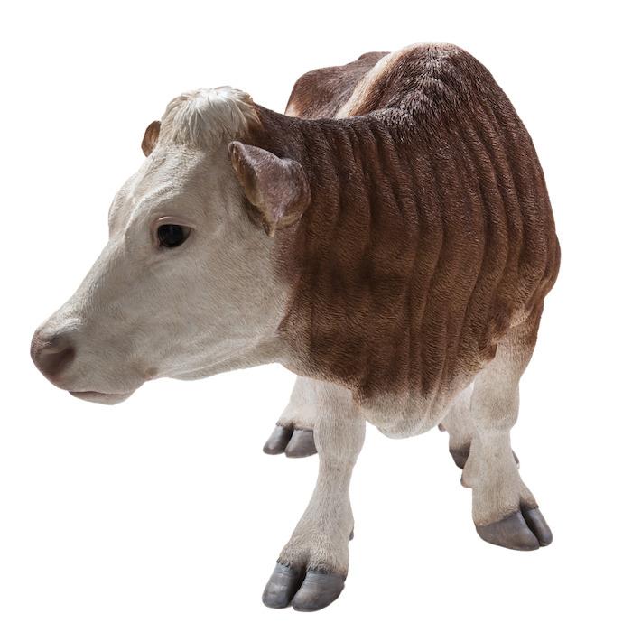 置物 動物 立っている牛 ブラウン 特大 高さ70.5cm おしゃれ 大きい