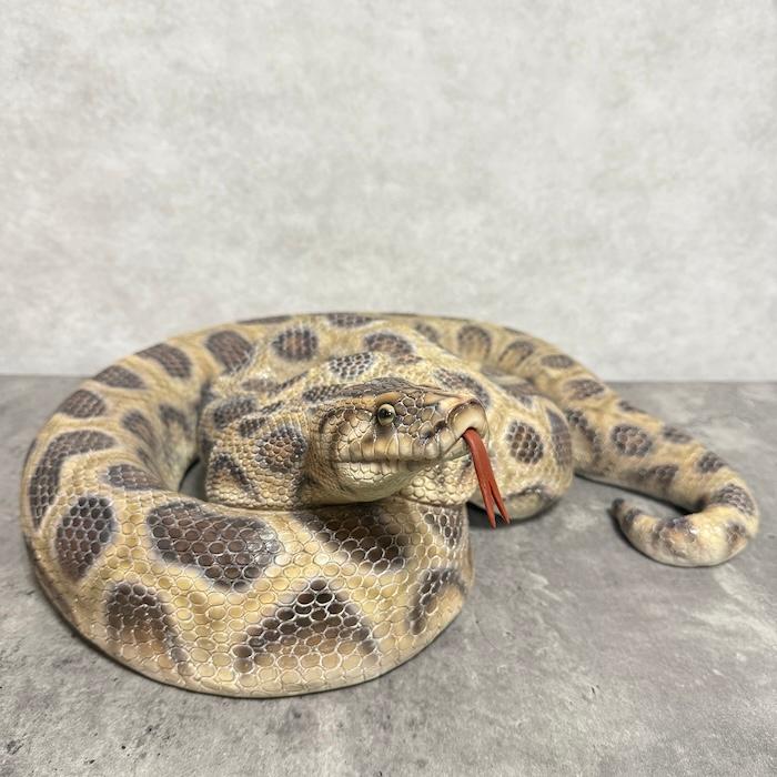 WOOBIA（ウービア） 蛇の置物 ブラウンうわばみ 横幅45cm ヘビ 巨大