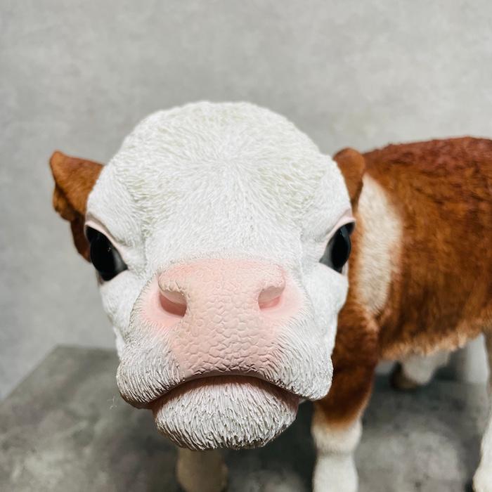 置物 動物 見上げる子牛 高さ42.5cm woobia おしゃれ 大きい 玄関