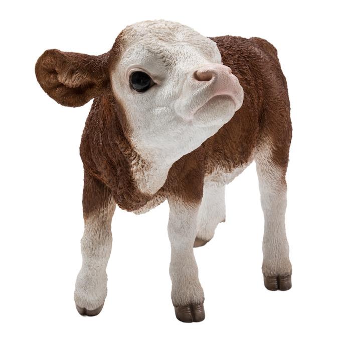 置物 動物 見上げる子牛 横幅58.5cm woobia おしゃれ 大きい 玄関