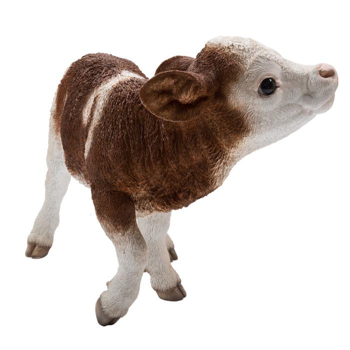 動物 見上げる子牛 高さ42.5cm woobia おしゃれ 大きい 玄関インテリア 庭 ガーデン かわいいオブジェ 北欧 リアル 大型 面白い ウービア 【バーニングラブ】