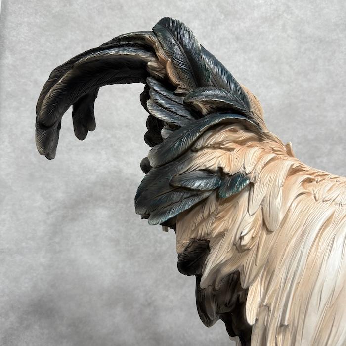 置物 鳥 かわいい 北欧 動物 屈むニワトリ 特大オブジェ 鶏 横幅64.1cm
