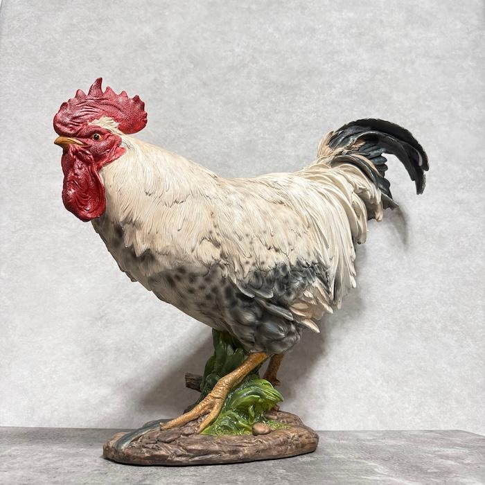 置物 鳥 かわいい 北欧 動物 屈むニワトリ 特大オブジェ 鶏 高さ54.5cm