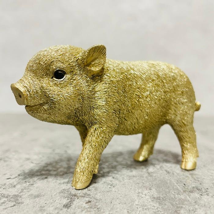 置物 かわいい 動物 玄関 金の豚 ミニ ゴールデンピッグ おしゃれ