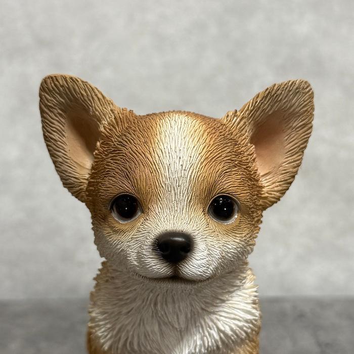 犬 置物 おしゃれ お座りチワワ 小 茶白 かわいい 動物 インテリア オブジェ ガーデンオーナメント woobia ウービア |  | 01