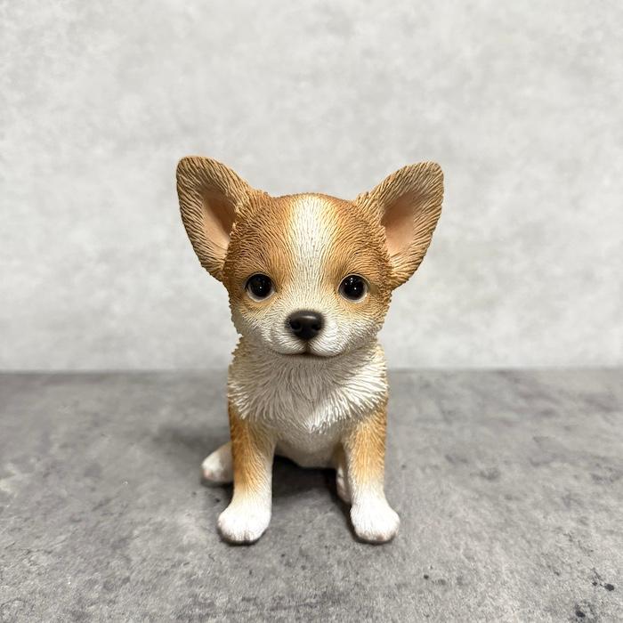 犬 置物 おしゃれ お座りチワワ 小 茶白 かわいい 動物 インテリア オブジェ ガーデンオーナメント woobia ウービア |  | 06