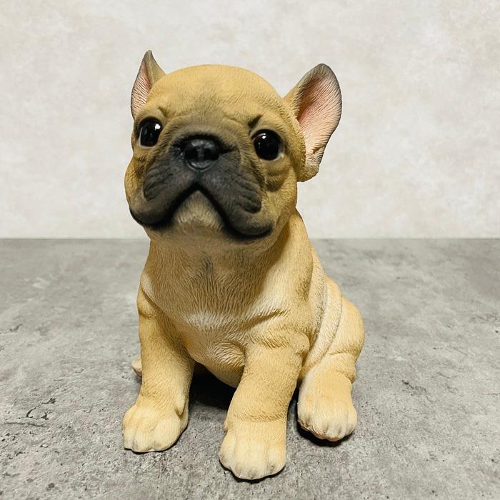 置物 犬 かわいい 動物 玄関 フレンチ・ブルドッグ 見つめるイヌ