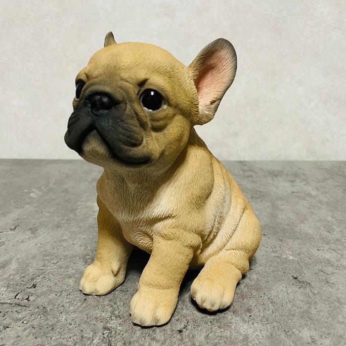 置物 犬 かわいい 動物 玄関 フレンチ・ブルドッグ 見つめるイヌ