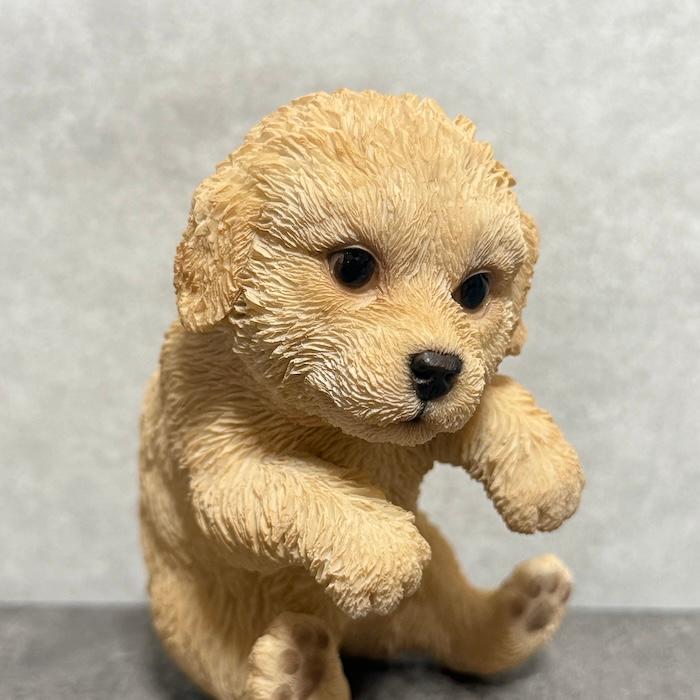 WOOBIA（ウービア） 縁飾りプードル 犬 置物 小さい かわいい 高さ14cm