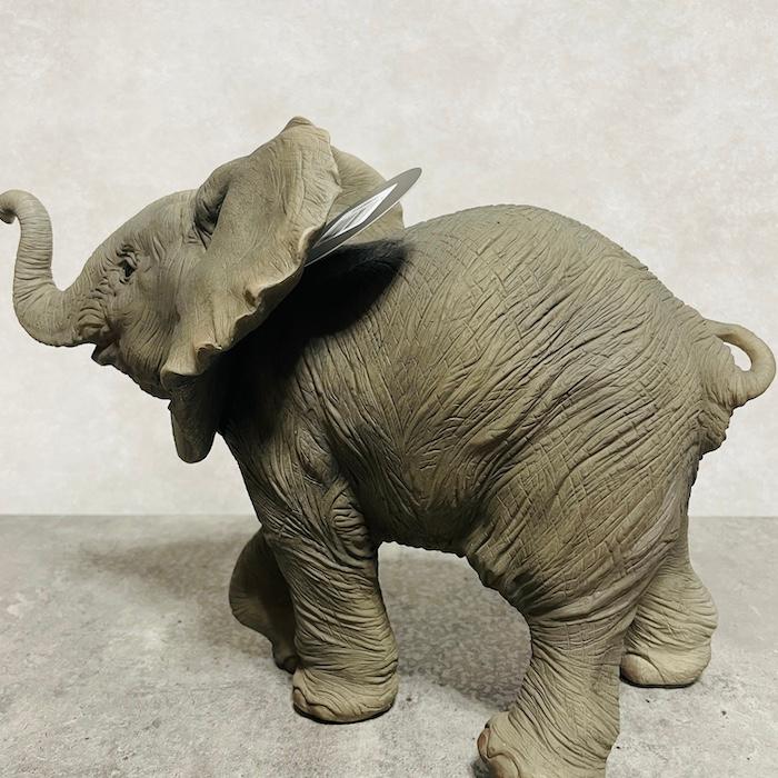 置物 動物 喜んでるゾウ 小 象 高さ22cm 縁起物 風水 woobia おしゃれ