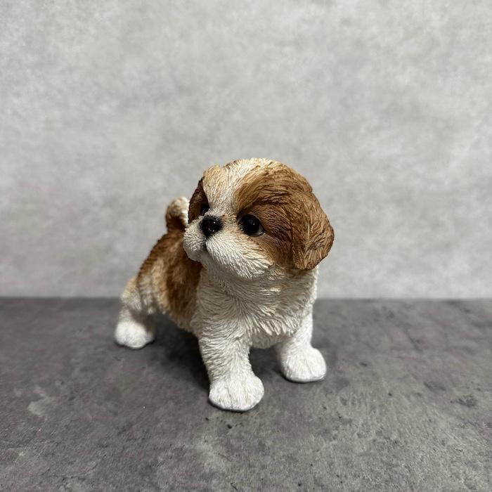 犬 置物 おしゃれ 右向きに立つシーズー かわいい 動物 インテリア