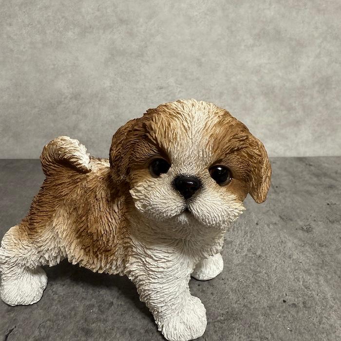 犬 置物 おしゃれ 右向きに立つシーズー かわいい 動物 インテリア
