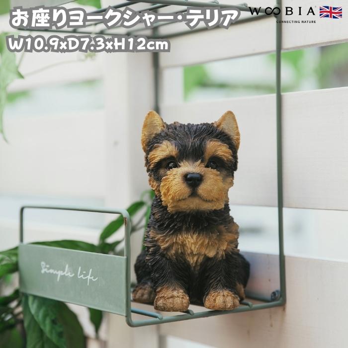 犬 置物 おしゃれ お座りヨークシャー・テリア 小 かわいい 動物 インテリア オブジェ ガーデンオーナメント woobia ウービア | 