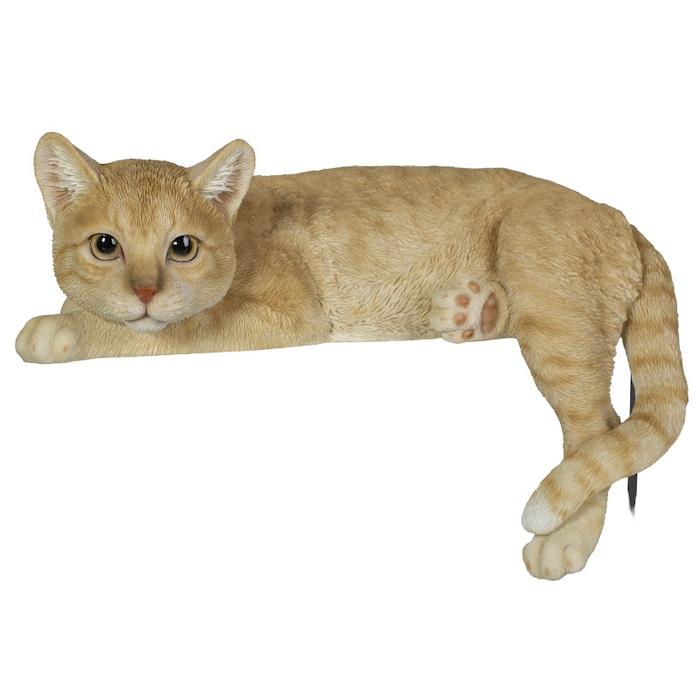 置物 猫 動物 かわいい 横たわるダークビスケット猫 大 高さ15.5cm