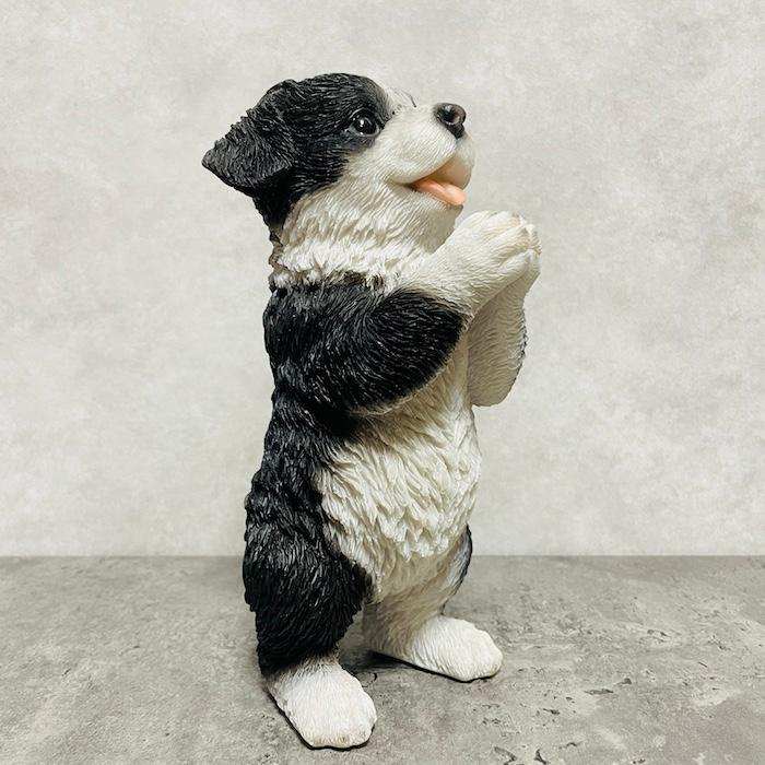 置物 犬 かわいい 動物 玄関 おねだりボーダーコリー 高さ22cm イヌ おしゃれ インテリア 庭 ガーデン woobia ウービア |  | 03