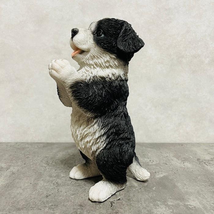 置物 犬 かわいい 動物 玄関 おねだりボーダーコリー 高さ22cm イヌ おしゃれ インテリア 庭 ガーデン woobia ウービア |  | 06