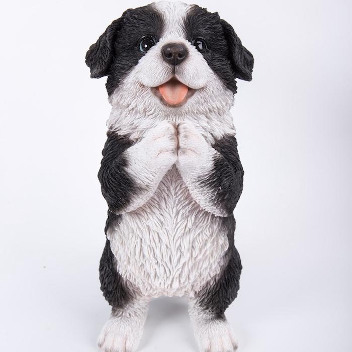 置物 犬 かわいい 動物 玄関 おねだりボーダーコリー 高さ22cm イヌ おしゃれ インテリア 庭 ガーデン woobia ウービア |  | 09