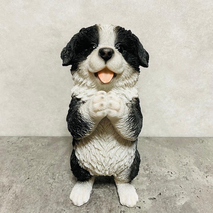 置物 犬 かわいい 動物 玄関 おねだりボーダーコリー 高さ22cm イヌ おしゃれ インテリア 庭 ガーデン woobia ウービア |  | 01