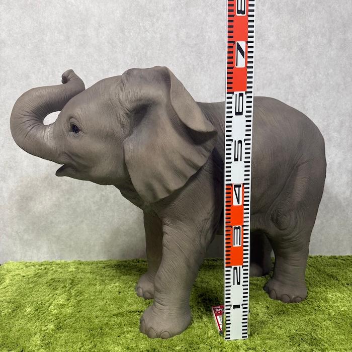 WOOBIA（ウービア） 置物 動物 鼻を上げるゾウ 象 特大 横幅95cm