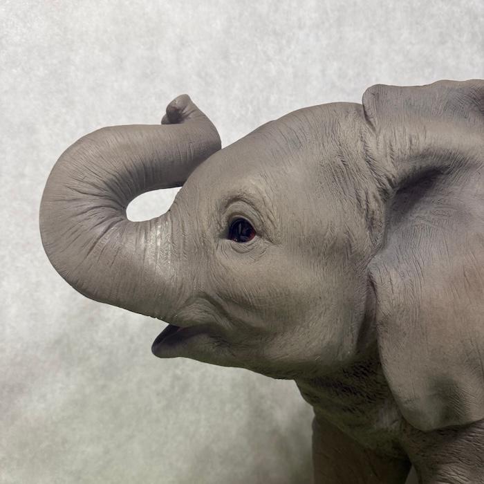 WOOBIA（ウービア） 置物 動物 鼻を上げるゾウ 象 特大 横幅95cm