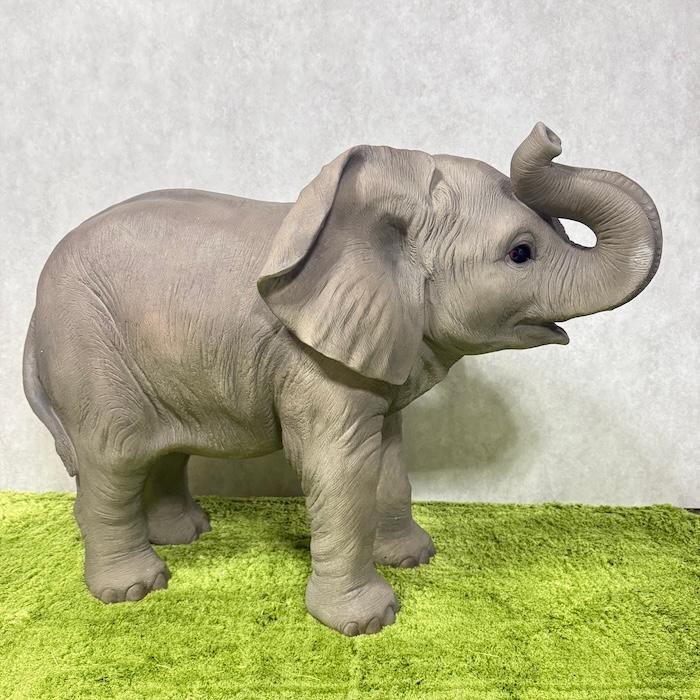 WOOBIA（ウービア） 置物 動物 鼻を上げるゾウ 象 特大 横幅95cm