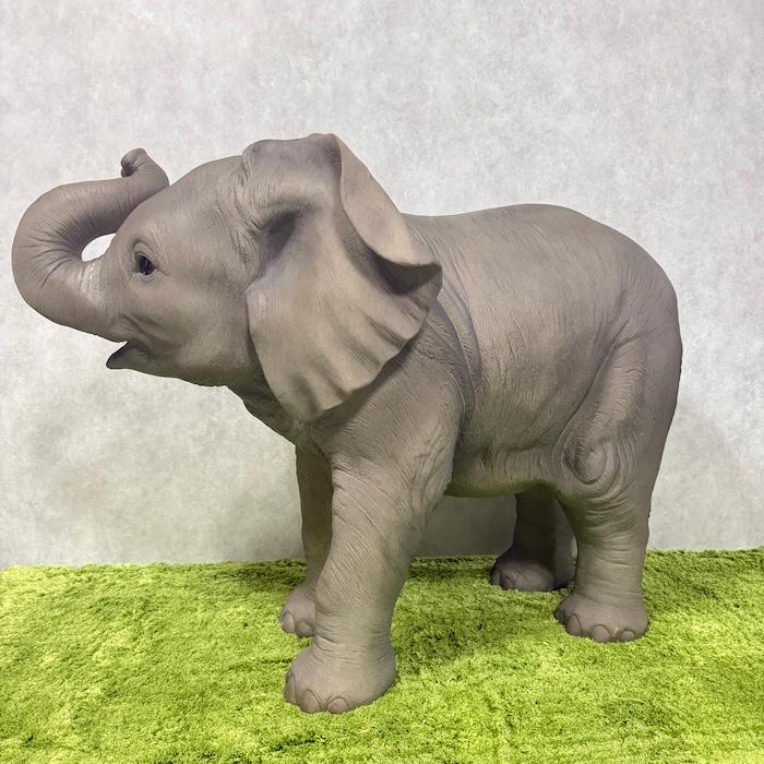 WOOBIA（ウービア） 置物 動物 鼻を上げるゾウ 象 特大 横幅95cm