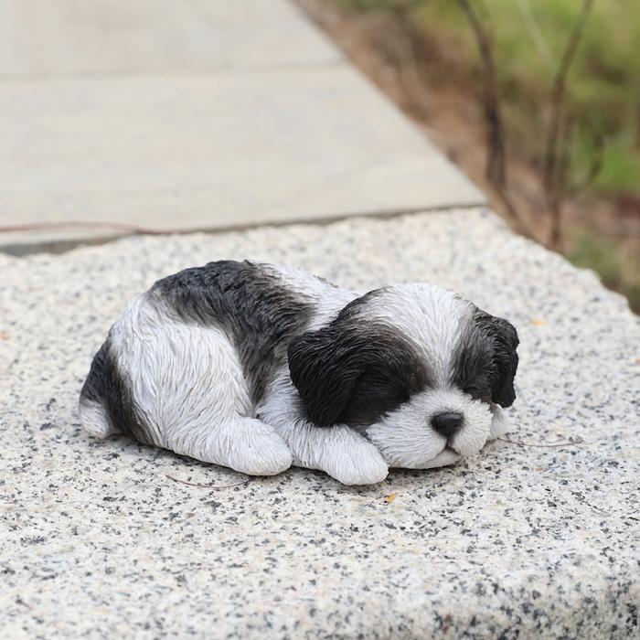 WOOBIA（ウービア） 犬 置物 すやすやシーズー 横幅17.5cm WOOBIA