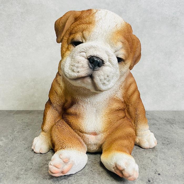 WOOBIA（ウービア） 置物 犬 かわいい 動物 玄関 居眠りするブルドッグ