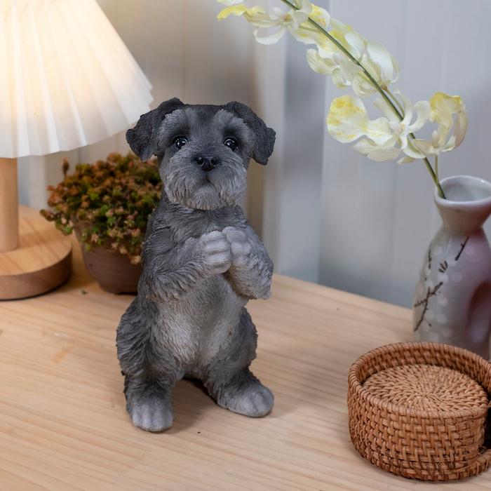 犬 置物 高さ21cm おしゃれ おねだりシュナウザー かわいい 動物